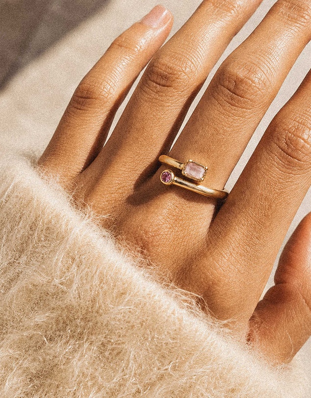 Haze & Glory - ICONIC EXCLUSIVE - Luna Rose Wrap Ring in 925 Silver Vermeil