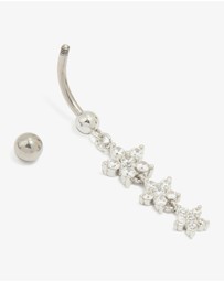 Lovisa - Titanium Cubic Zirconia Butterfly Belly Bar