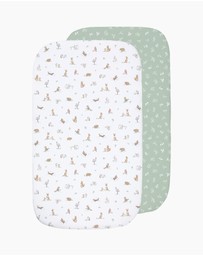 Living Textiles - 2 Pack Organic Bedside Sleeper Fitted Sheet - Australiana