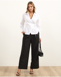 Atmos&Here - Kitt Cinched Waist Tie Wrap Shirt