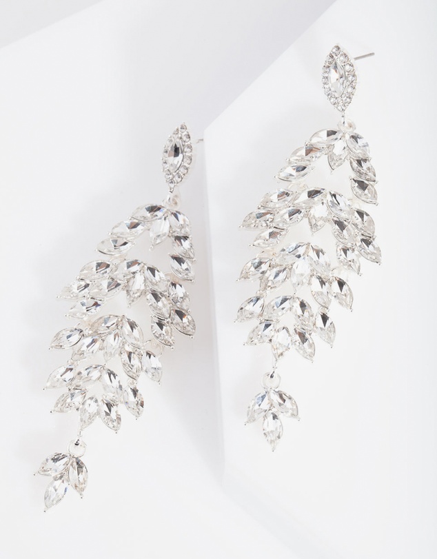 Lovisa - Silver Navette Stone Drop Earrings