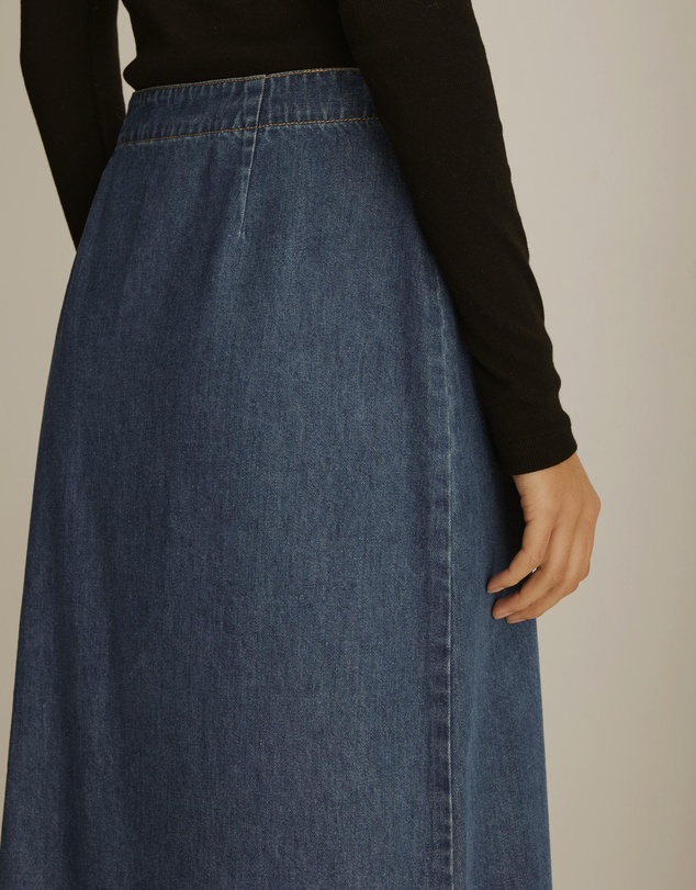 Atmos&Here - Yara Denim Wrap Midi Skirt