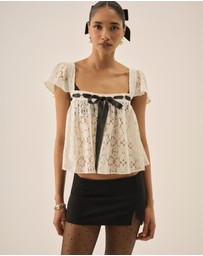 For Love & Lemons - Creampuff Lace Top