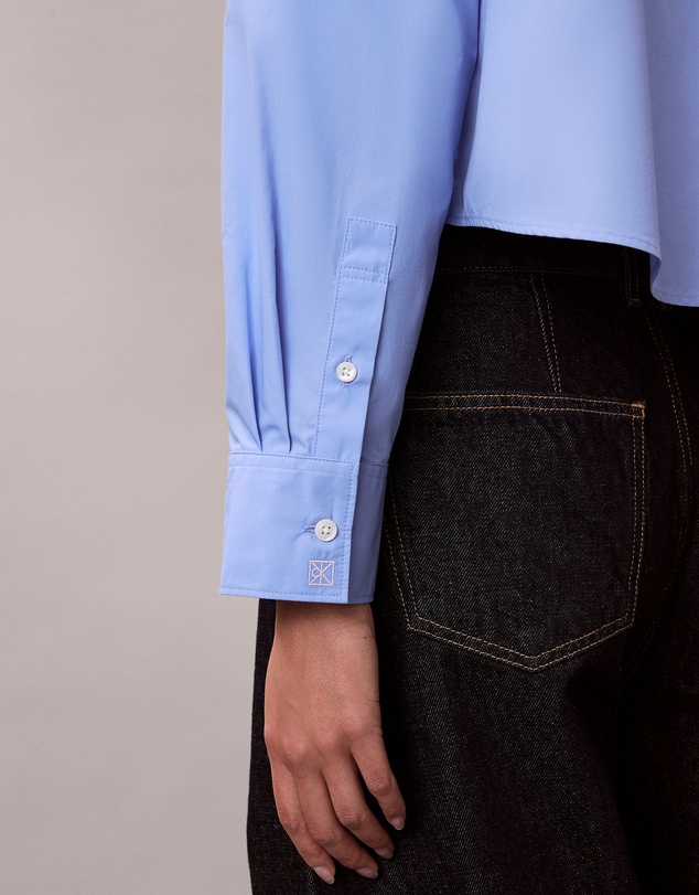 Calvin Klein - Poplin Relaxed Cropped Button-Down Shirt