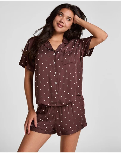 Hunkemoller - Satin Print Sleep Shorts