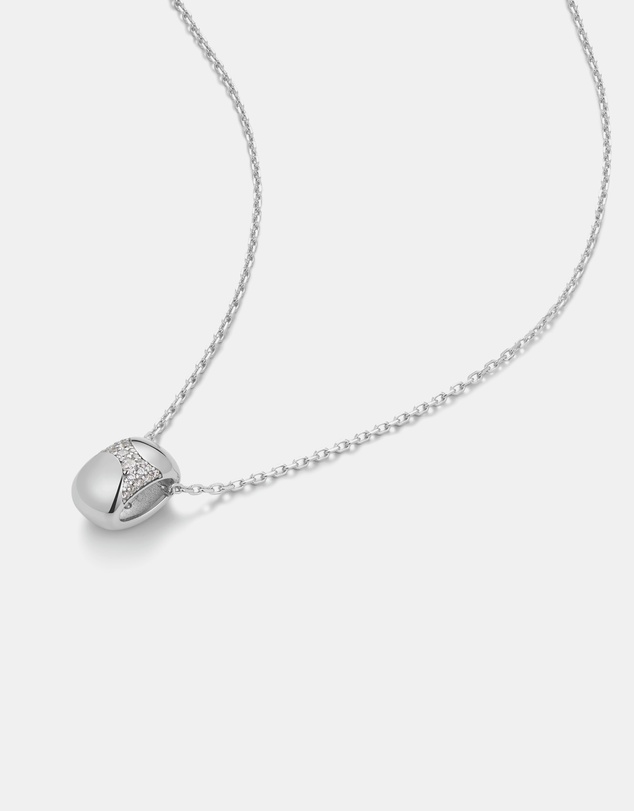 Ania Haie - Ania Haie Silver Puffed Rivulet Pave Necklace