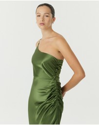 Third Form - Satin Gather One Shoulder Dress