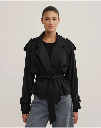 Witchery - Fluid Cropped Trench Coat