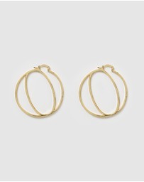 Izoa - Alphabet Letter O Hoop Earrings