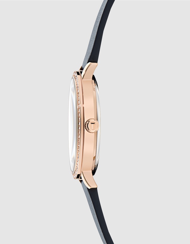 Ted Baker - Keythlin 36mm Rose Gold-ToneCase with Blue Dial and Leather Strap