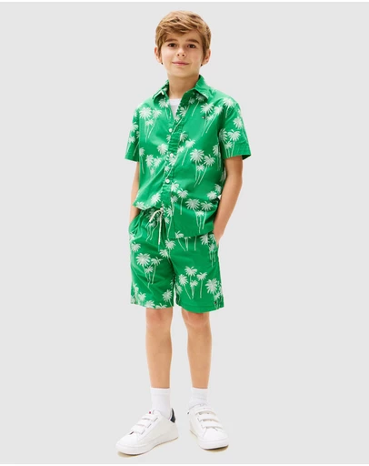 Tommy Hilfiger - Floral Print Poplin Shorts - Kids