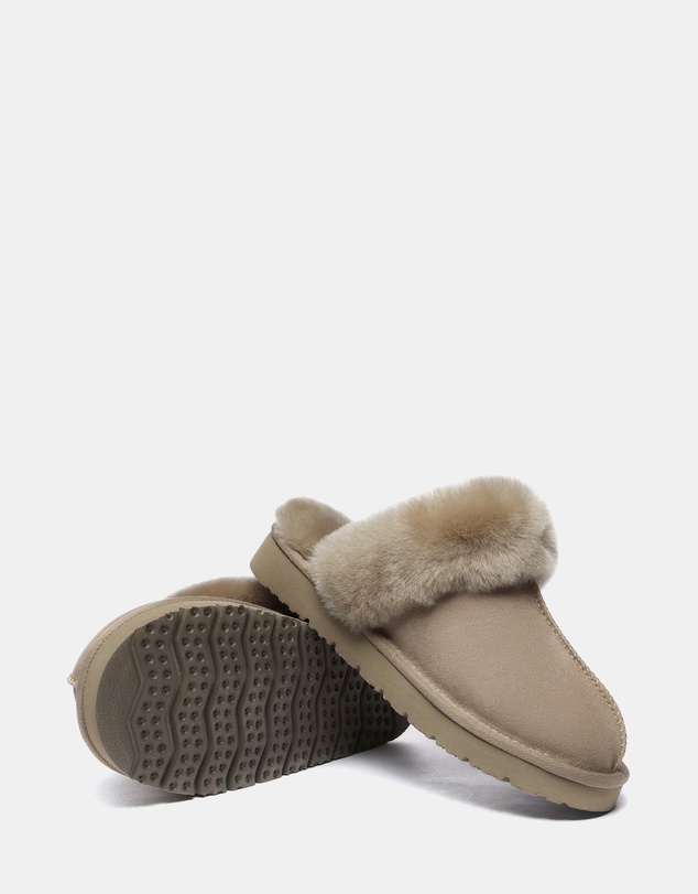 EVERAU - Australian Shepherd Ugg Muffin Slipper Special Cow Suede Upper House Shoes