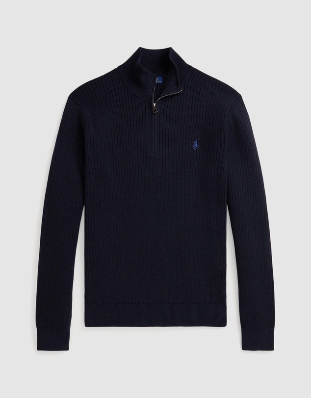 Polo Ralph Lauren - Rib-Knit Cotton Quarter-Zip Sweater - ICONIC EXCLUSIVE