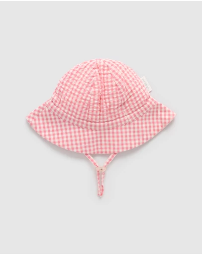 Purebaby - Gingham Sunhat-Kids-Babies