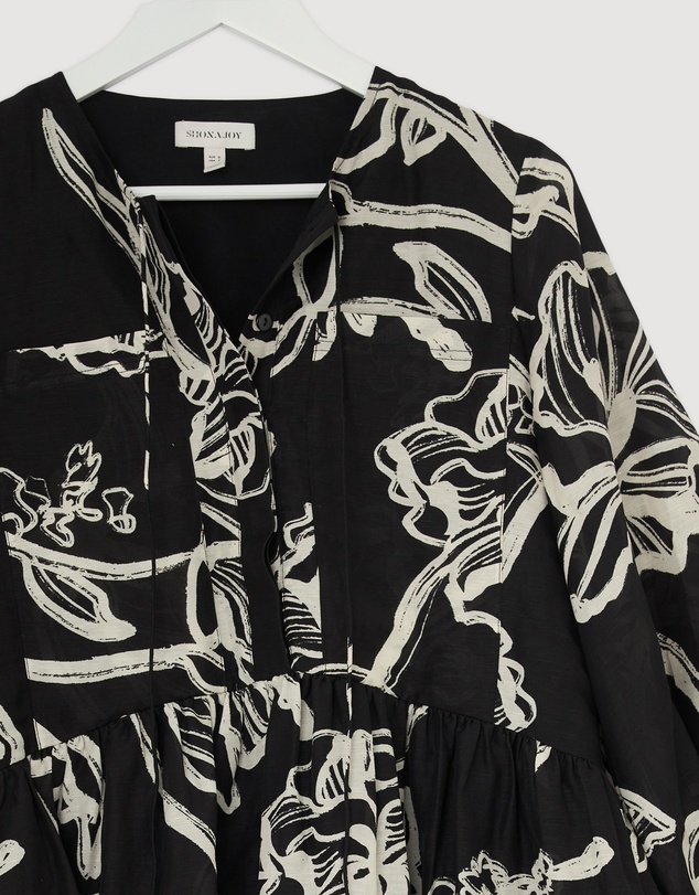Revibe - Repaired Shona Joy Lila Tiered Mini Dress - AU 10