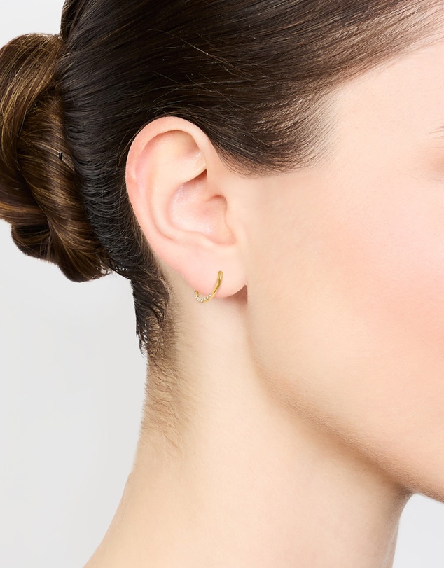 Lovisa - Gold Plated Surgical Steel Diamante Pave Hoop Earrings