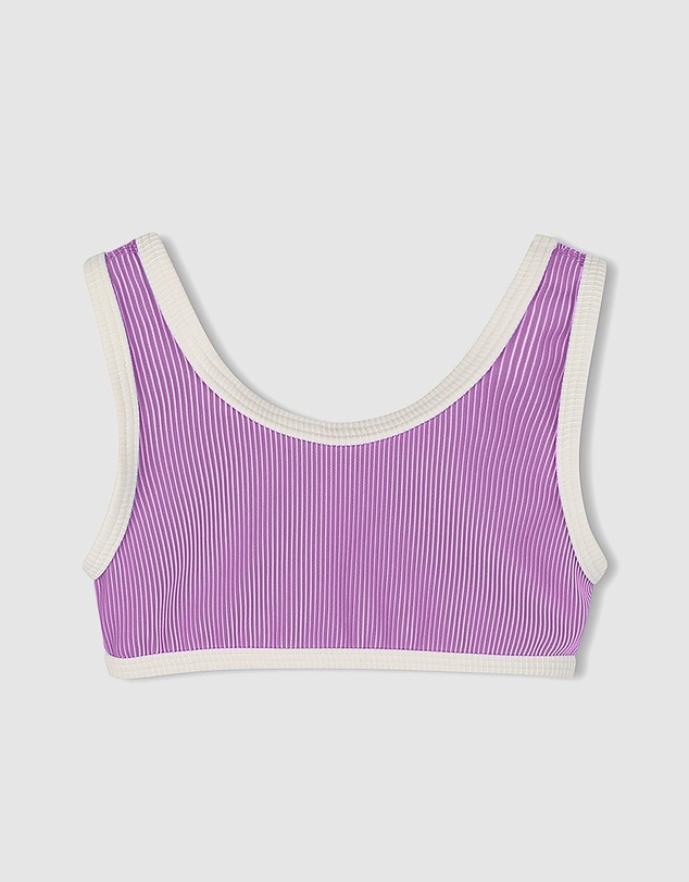 Zulu & Zephyr Mini - Mini Stripe Rib Scoop Bikini Top - Kids-Teens