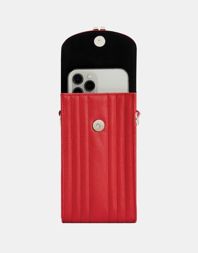 Wolf - Wolf Mimi Phone Case with Wristlet & Lanyard Red