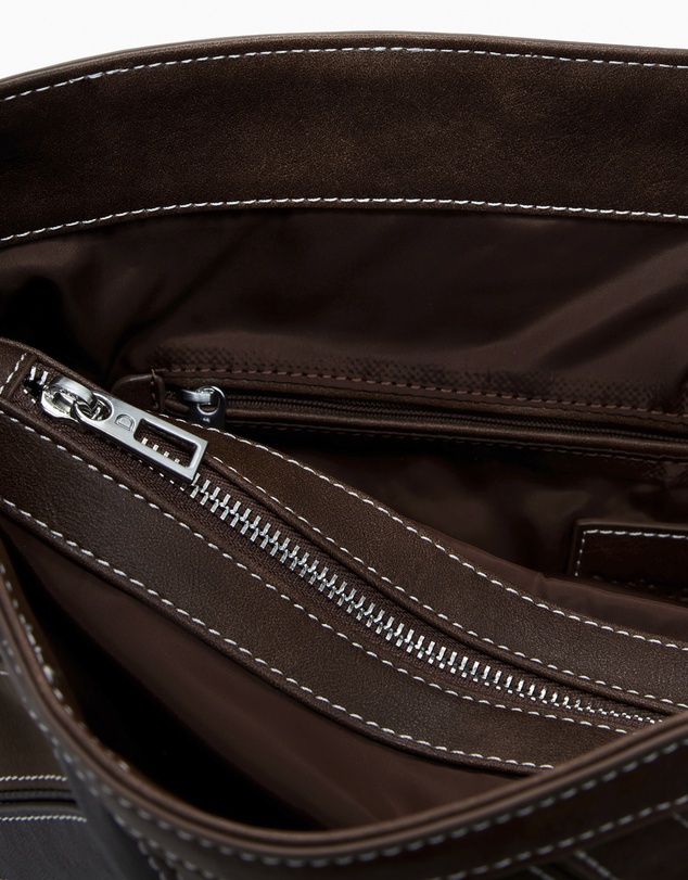 Desigual - Medium shoulder bag with stitching