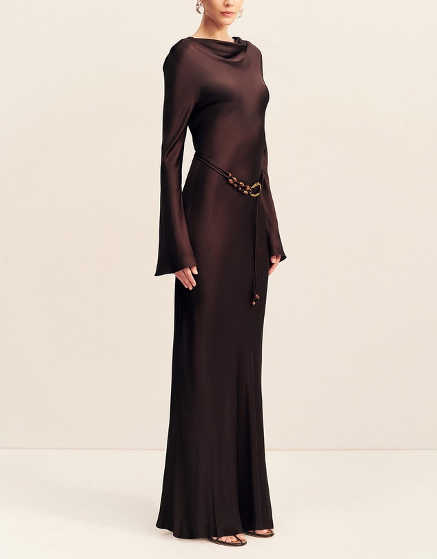 Shona Joy - Agnes Long Sleeve Maxi Dress with Belt