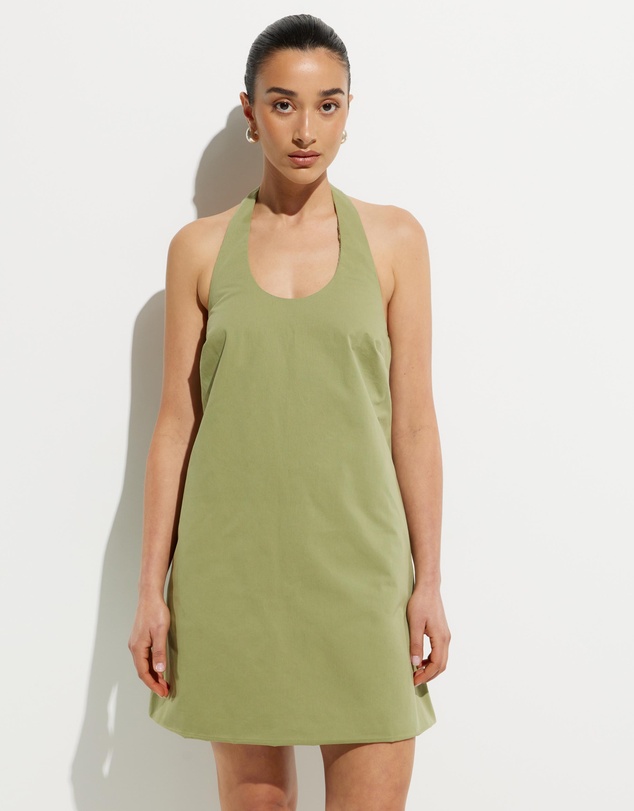 Calli - Tara Halter Twill Dress