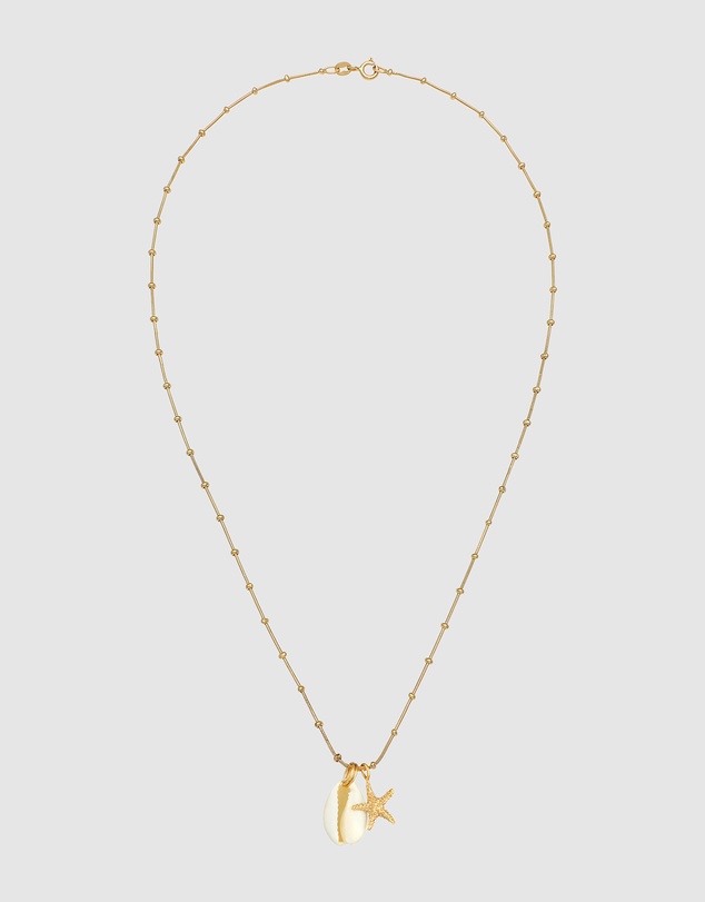 Elli Jewelry - Shell Pendant Necklace in Gold-Plated 925 Silver