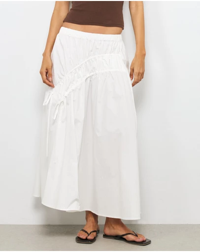 AERE - Dixie Ruched Maxi Skirt
