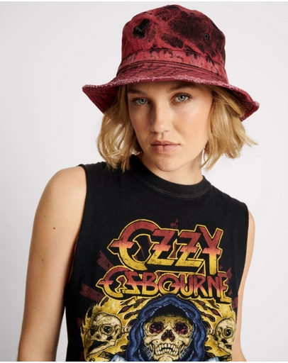 ONE TEASPOON - Black Heart Denim Bucket Hat