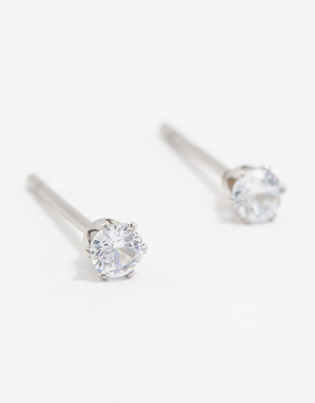 Lovisa - Waterproof Stainless Steel Cubic Zirconia Stud Earrings 3 MM