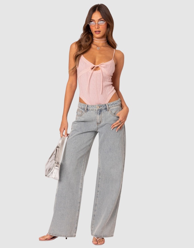 EDIKTED - Lacey knit cut out bodysuit