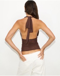 Dazie - Waves Mesh Halter Top