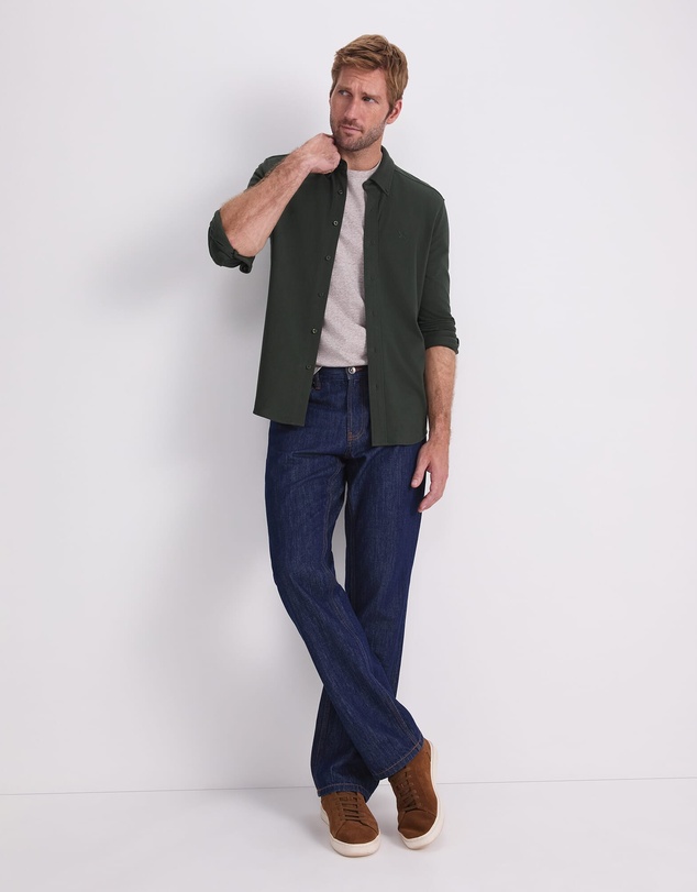Sportscraft - Long Sleeve Pique Shirt