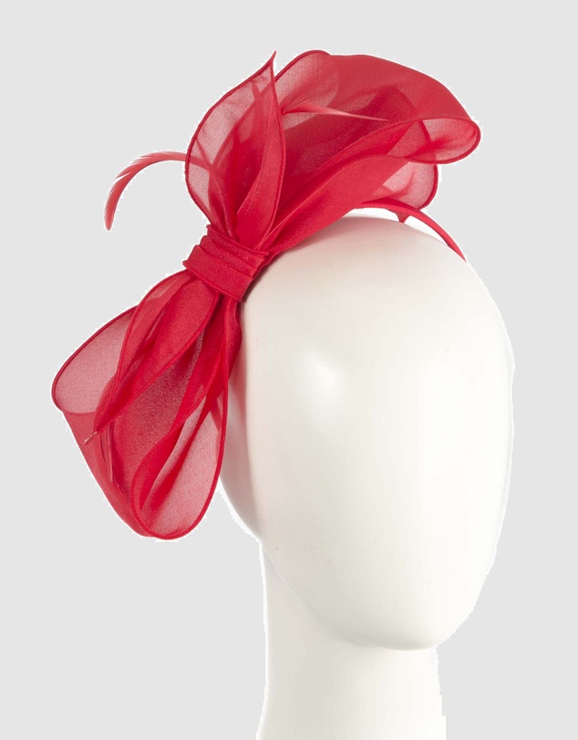 Max Alexander - Red Organza Bow Fascinator