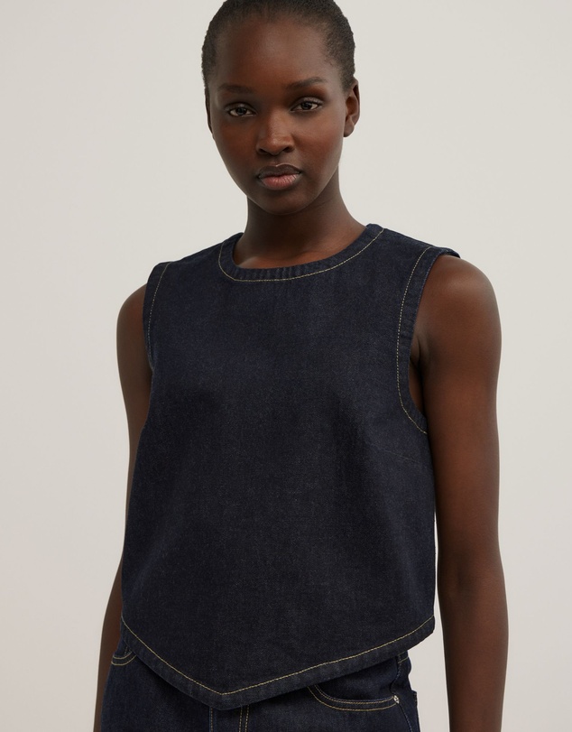 Witchery - Denim Scarf Hem Top