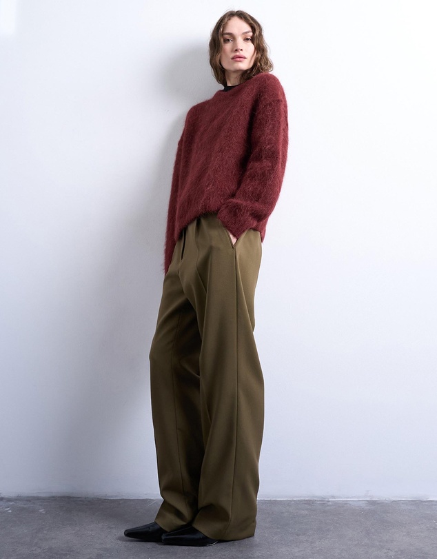 TOPSHOP - Knitted Premium Alpaca Crew Neck Boxy Jumper