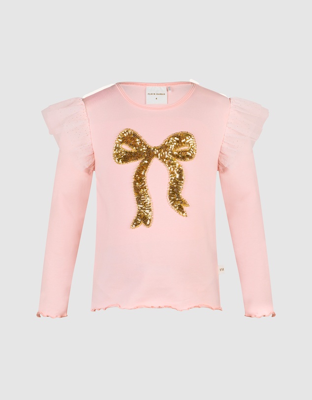 Fleur Harris - 'Days of Enchantment' Bow Tee in Peach