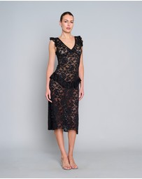 Love and Nostalgia - Summer Love Lace Midi Dress - Black