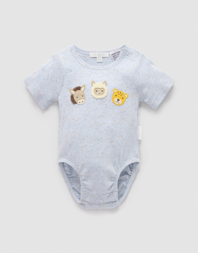 Purebaby - Appliqued Bodysuit -Kids-Babies