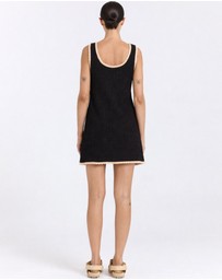 Poolside Paradiso - Palm Beach U Crochet Knit Dress - Black Sand