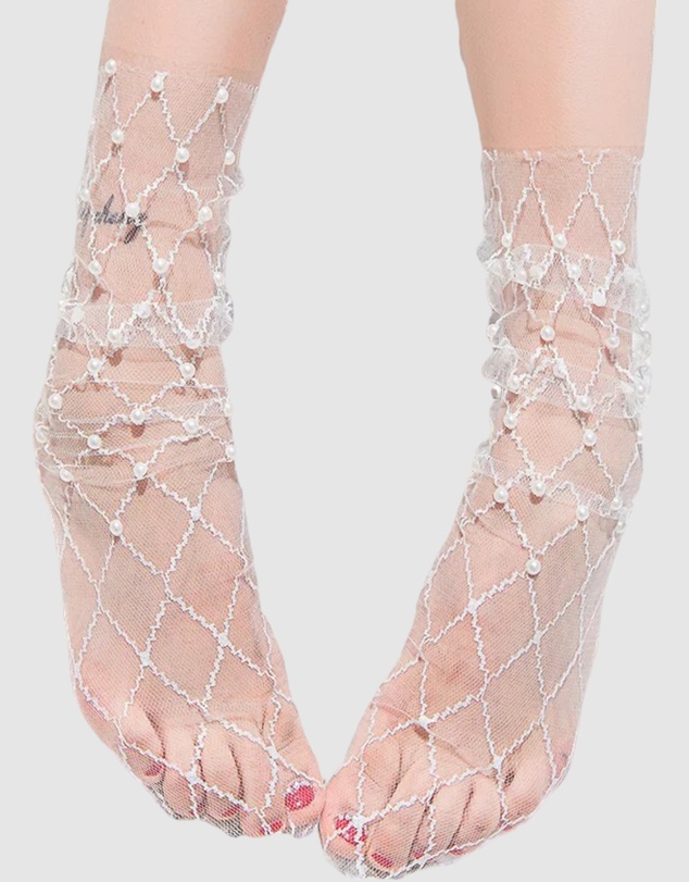 High Heel Jungle - Diamonds and Pearls Sheer Socks