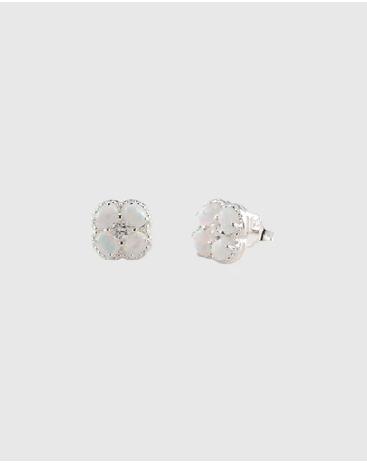 Von Treskow - Czelline Opal Clover Stud Earrings