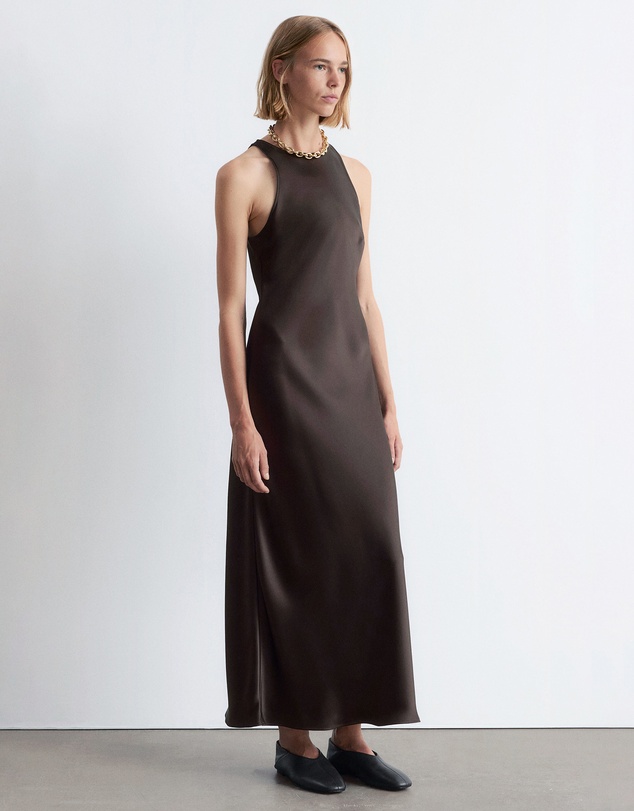 & Other Stories - Sleeveless Satin Midi Dress