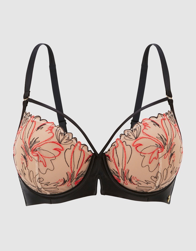 Sans Complexe - Alberta Sheer Embroidery Half Cup Wired Bra