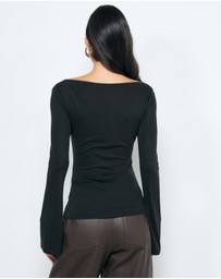 AERE - Marina Cupro Flared Sleeve Top