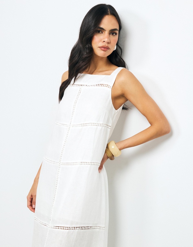 AERE - Tali Panelled Linen Maxi Dress