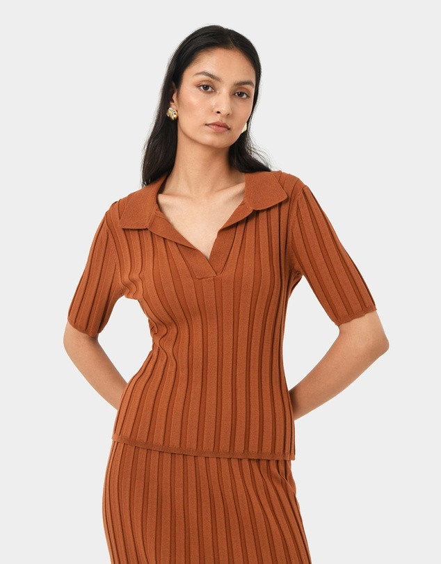 Forcast - Manhattan Polo Knit Top