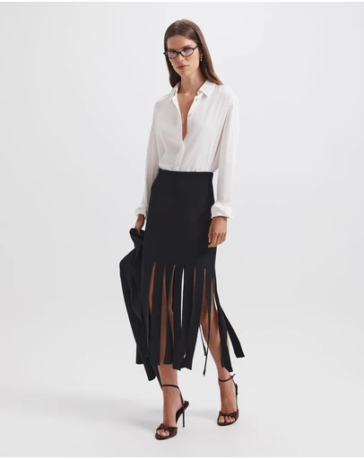 SABA - Mia Milano Panel Fringe Skirt