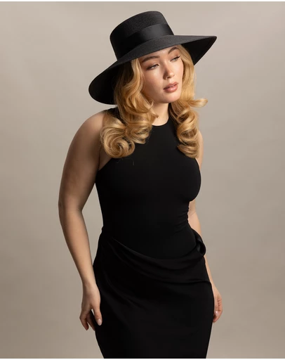 Morgan & Taylor - Gwen Racewear Droop Hat in Black