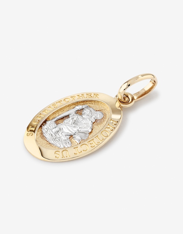 Michael Hill - St Christopher Pendant in 10kt Yellow & White Gold