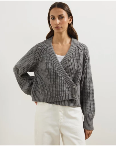Atmos&Here - Reese Chunky Knit Wrap Cardigan
